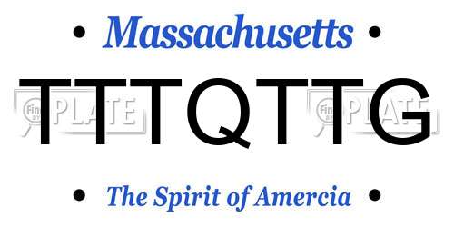TTTQTTG Massachusetts License Plate