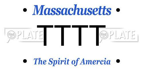 TTTT Massachusetts License Plate