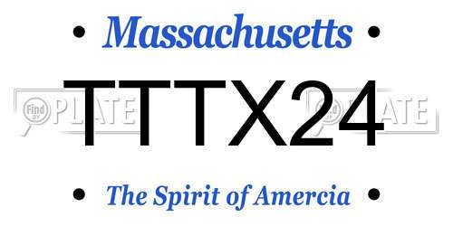 TTTX24 Massachusetts License Plate