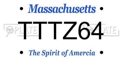 TTTZ64 Massachusetts License Plate