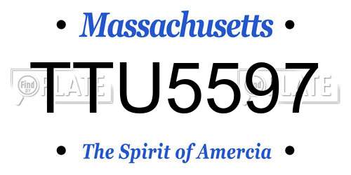 TTU5597 Massachusetts License Plate