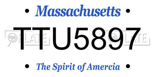 TTU5897 Massachusetts License Plate