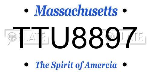 TTU8897 Massachusetts License Plate