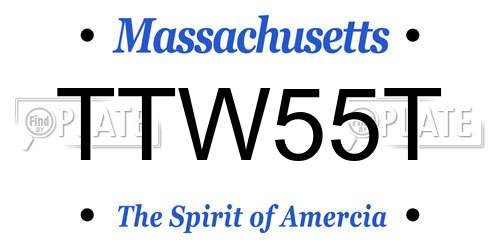 TTW55T Massachusetts License Plate