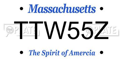 TTW55Z Massachusetts License Plate