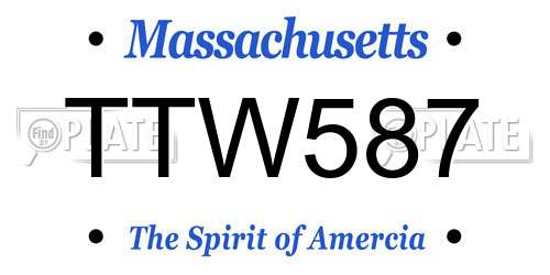 TTW587 Massachusetts License Plate