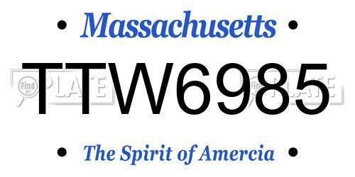 TTW6985 Massachusetts License Plate