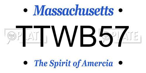 TTWB57 Massachusetts License Plate
