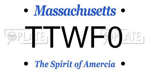 TTWF0 Massachusetts License Plate