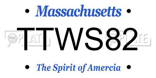 TTWS82 Massachusetts License Plate
