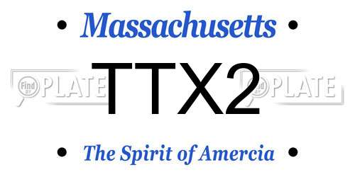 TTX2 Massachusetts License Plate