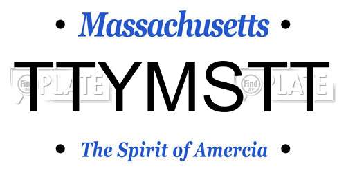 TTYMSTT Massachusetts License Plate