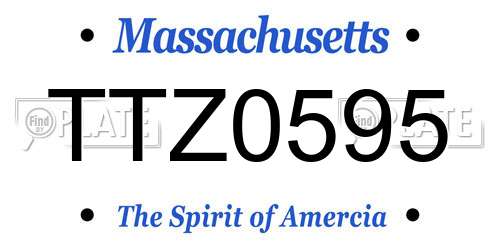 TTZ0595 Massachusetts License Plate
