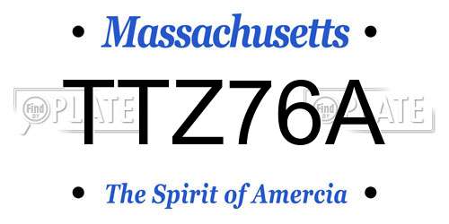 TTZ76A Massachusetts License Plate