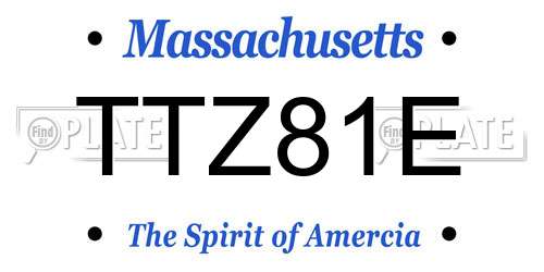 TTZ81E Massachusetts License Plate