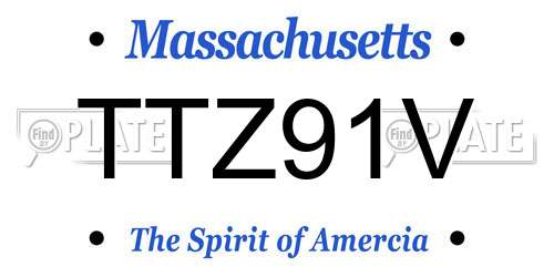 TTZ91V Massachusetts License Plate