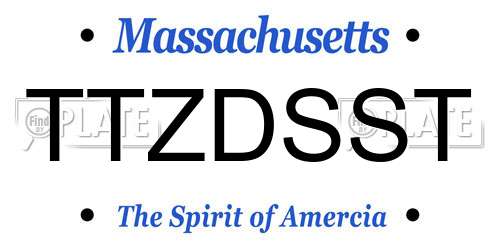 TTZDSST Massachusetts License Plate