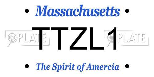 TTZL1 Massachusetts License Plate