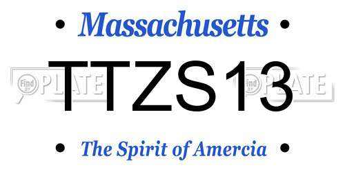 TTZS13 Massachusetts License Plate