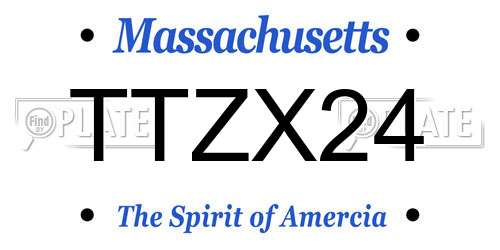 TTZX24 Massachusetts License Plate