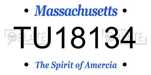 TU18134 Massachusetts License Plate