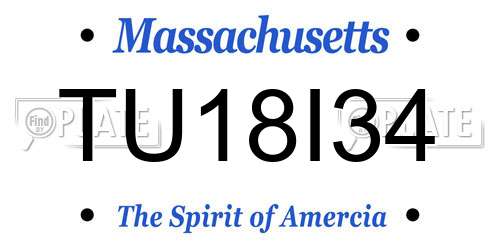 TU18I34 Massachusetts License Plate