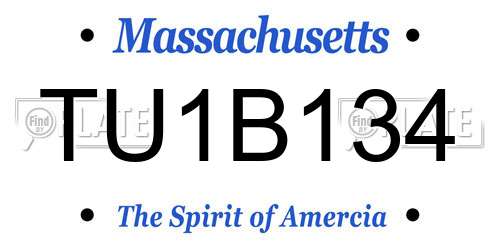 TU1B134 Massachusetts License Plate