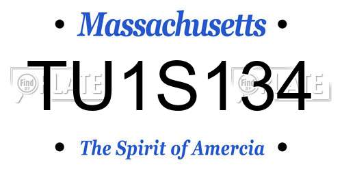 TU1S134 Massachusetts License Plate