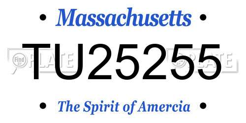 TU25255 Massachusetts License Plate