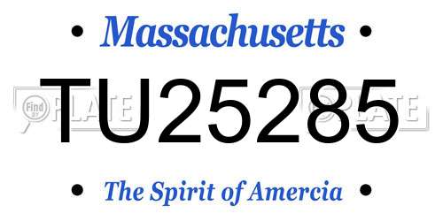 TU25285 Massachusetts License Plate