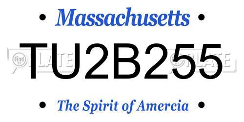 TU2B255 Massachusetts License Plate