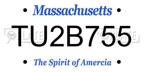 TU2B755 Massachusetts License Plate