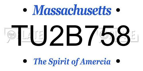TU2B758 Massachusetts License Plate