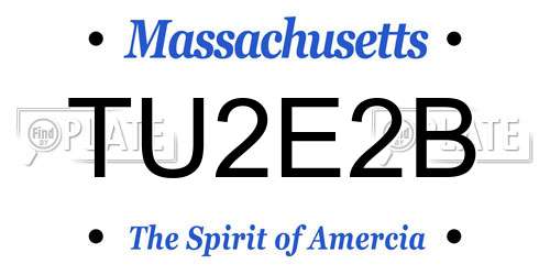 TU2E2B Massachusetts License Plate