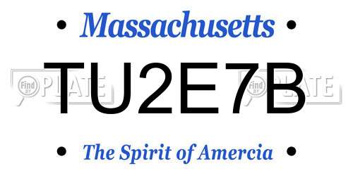 TU2E7B Massachusetts License Plate