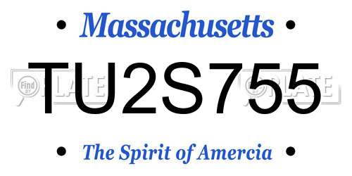 TU2S755 Massachusetts License Plate
