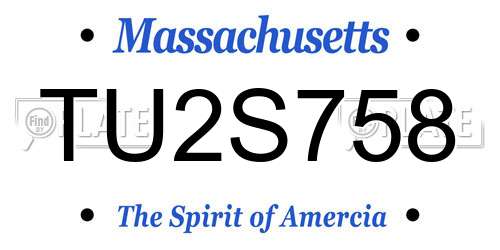 TU2S758 Massachusetts License Plate