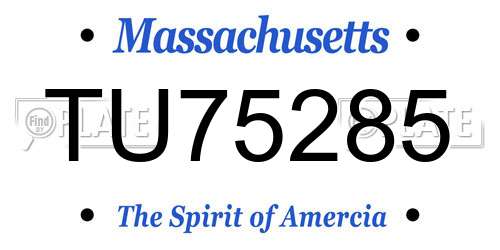 TU75285 Massachusetts License Plate