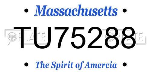 TU75288 Massachusetts License Plate