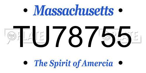 TU78755 Massachusetts License Plate