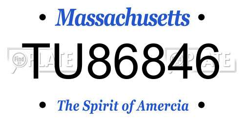 TU86846 Massachusetts License Plate