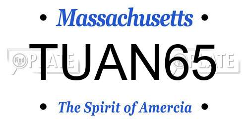 TUAN65 Massachusetts License Plate