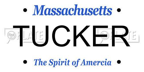 TUCKER Massachusetts License Plate