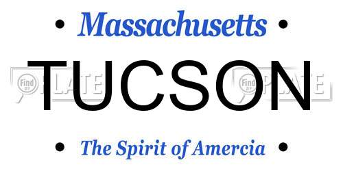 TUCSON Massachusetts License Plate