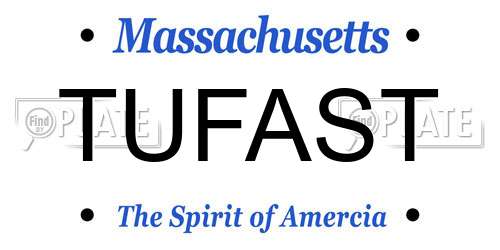 TUFAST Massachusetts License Plate