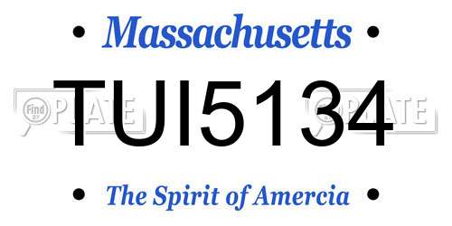 TUI5134 Massachusetts License Plate