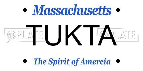 TUKTA Massachusetts License Plate