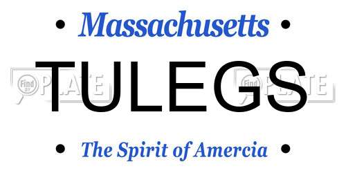 TULEGS Massachusetts License Plate