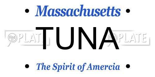 TUNA Massachusetts License Plate