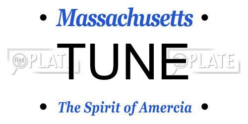 TUNE Massachusetts License Plate